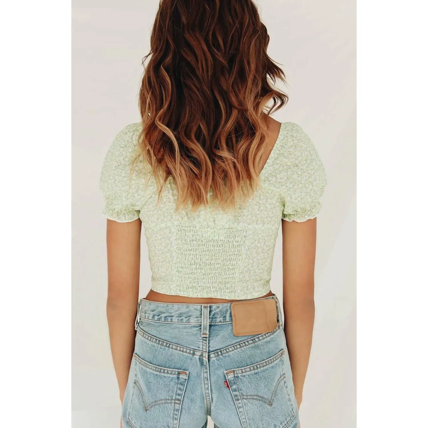 VINTAGE FLORAL BLOUSE TOP