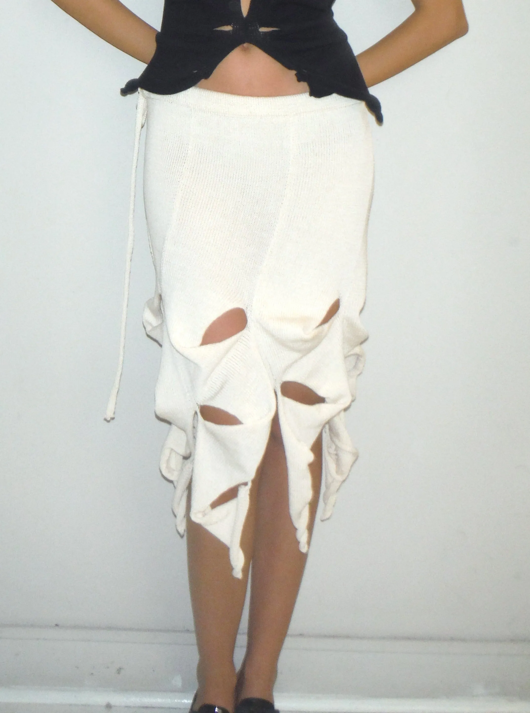 Waterfall Midi Skirt Cream