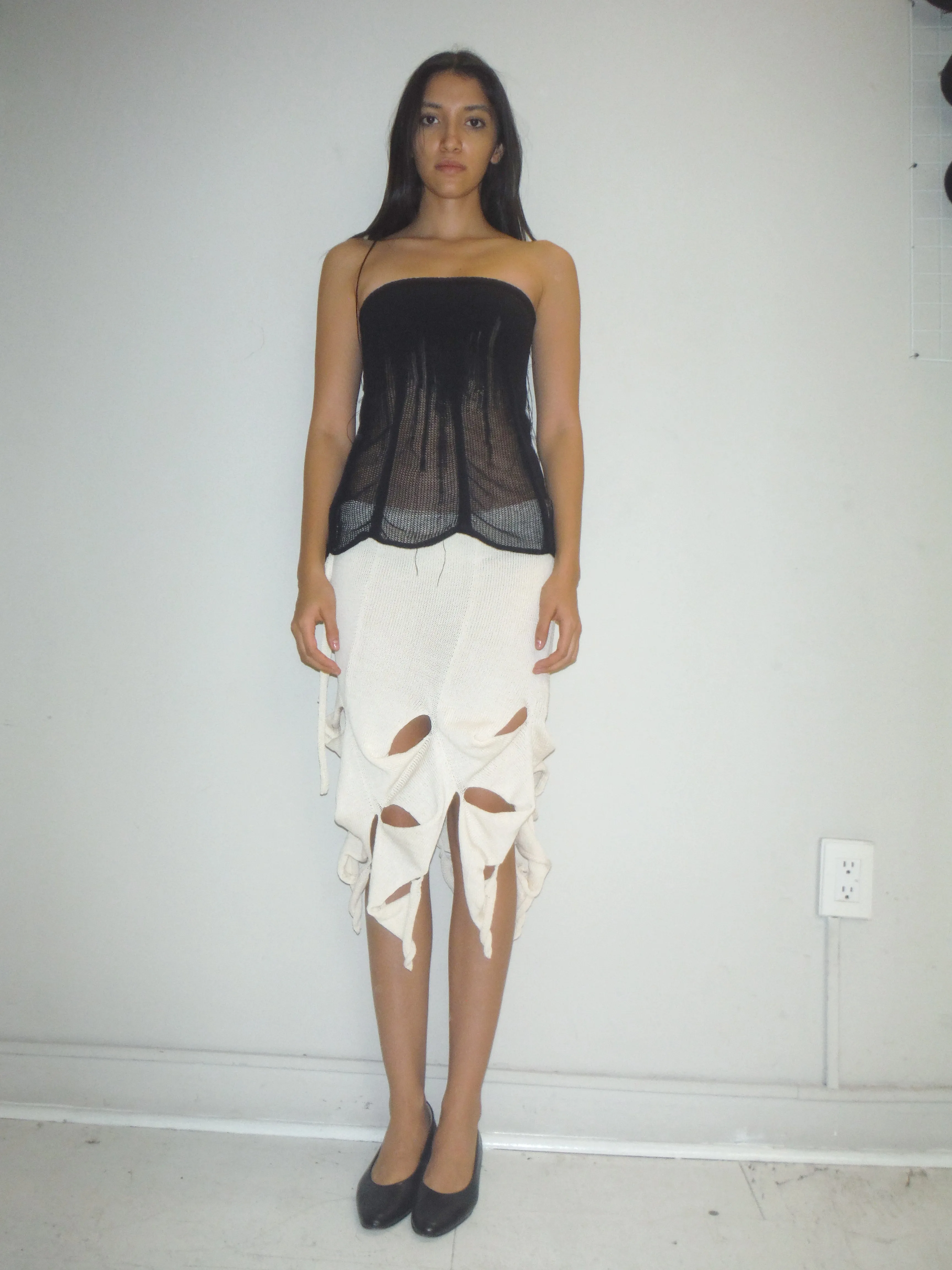 Waterfall Midi Skirt Cream