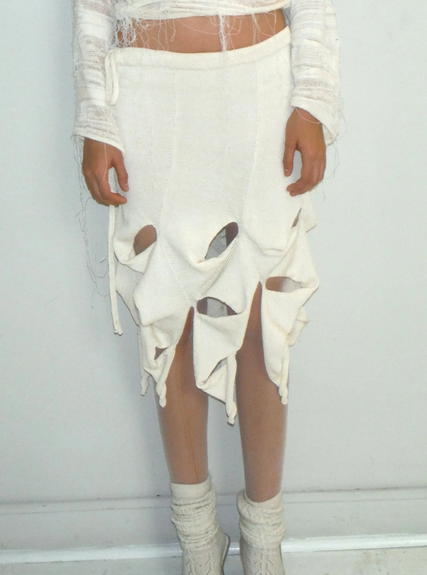 Waterfall Midi Skirt Cream