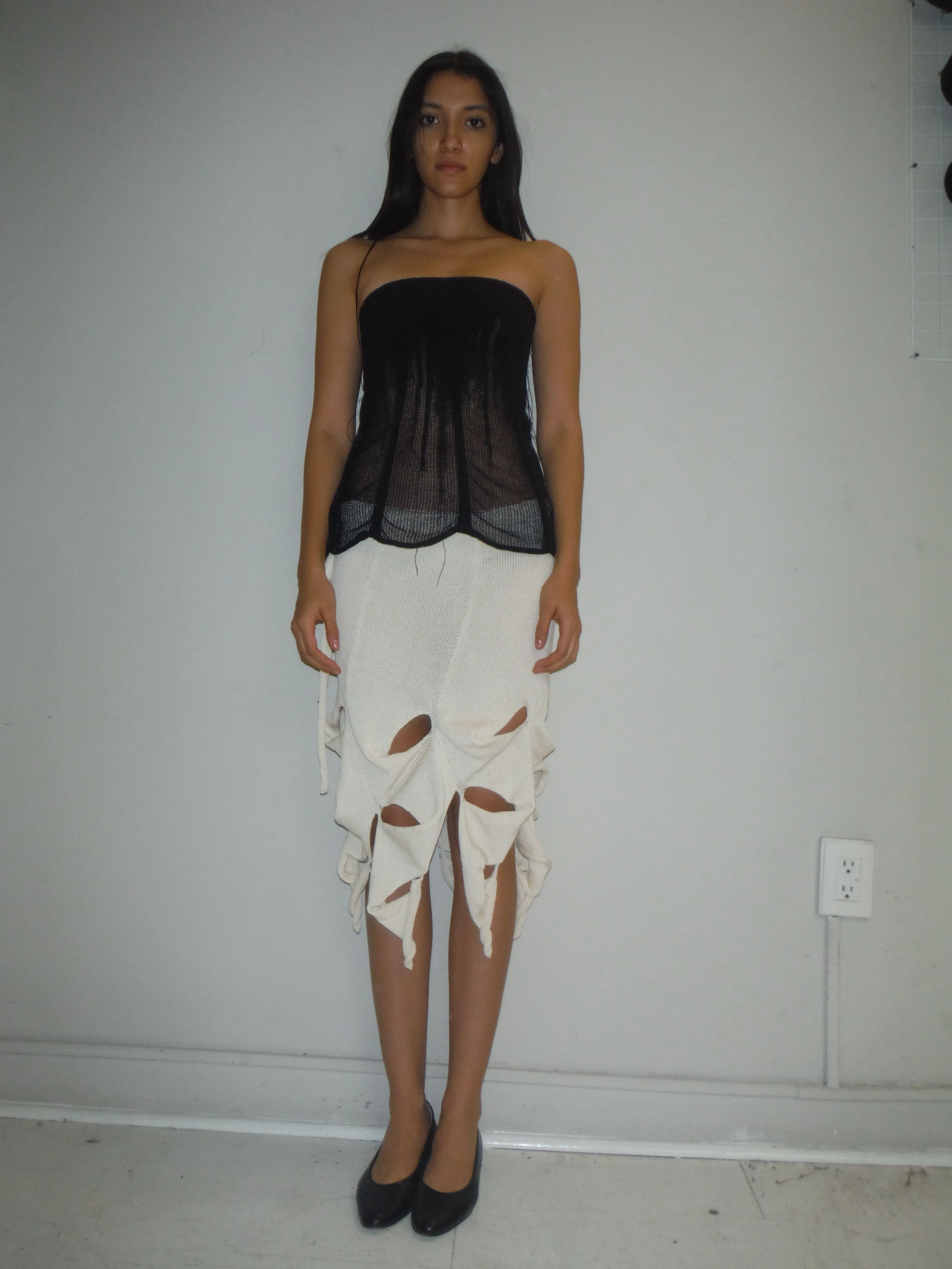 Waterfall Midi Skirt Cream
