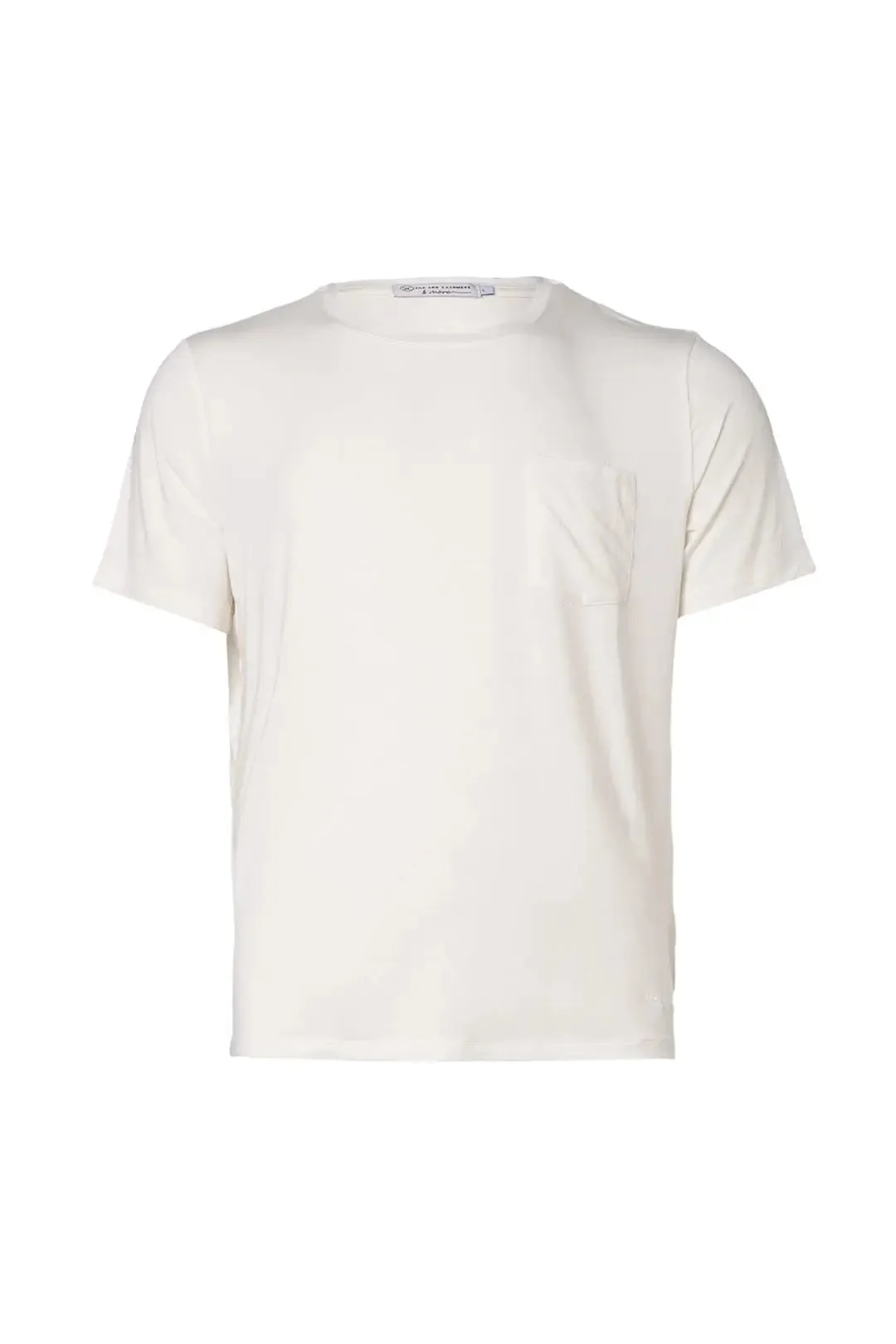 White Fersatile Short Sleeve Round Collar & More Natural Modal Men's Pocket T-Shirt