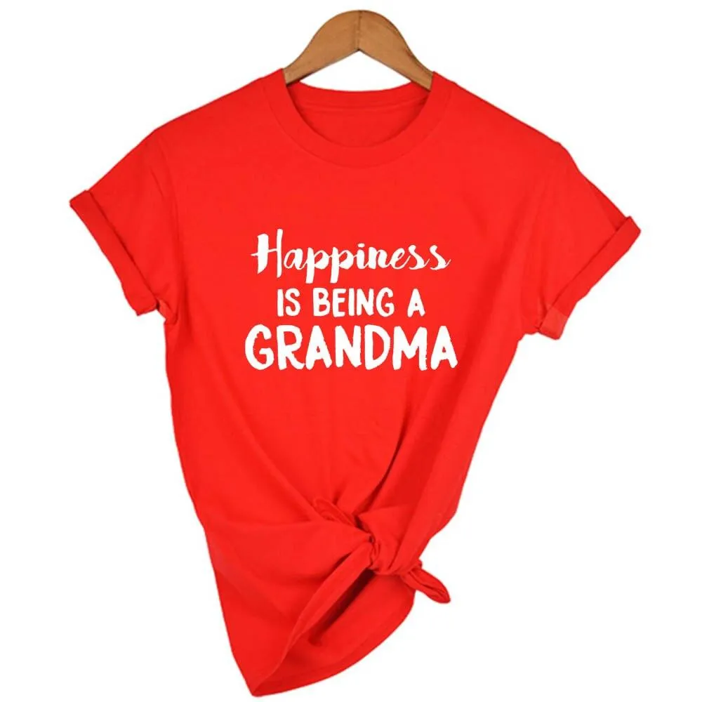 Women Short Sleeve Happiness Is Being A Grandma T-Shirt