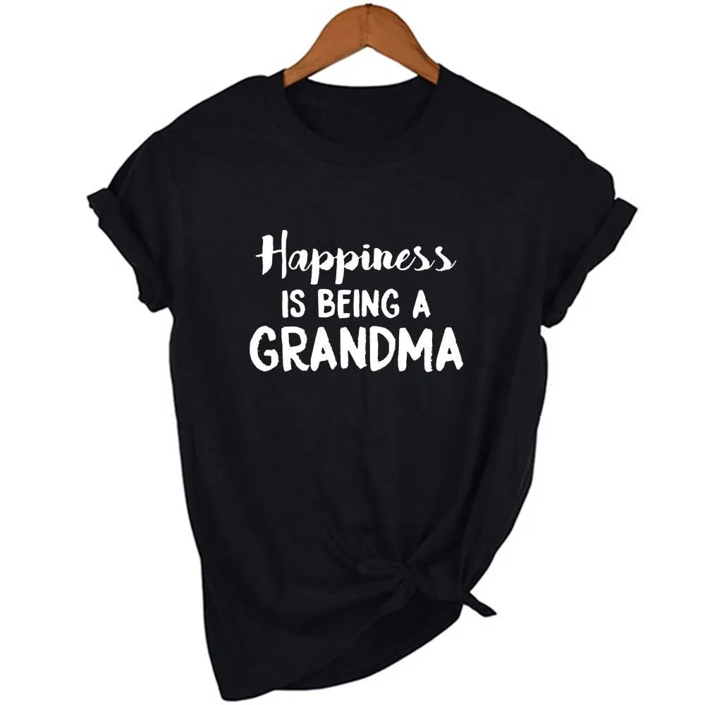 Women Short Sleeve Happiness Is Being A Grandma T-Shirt