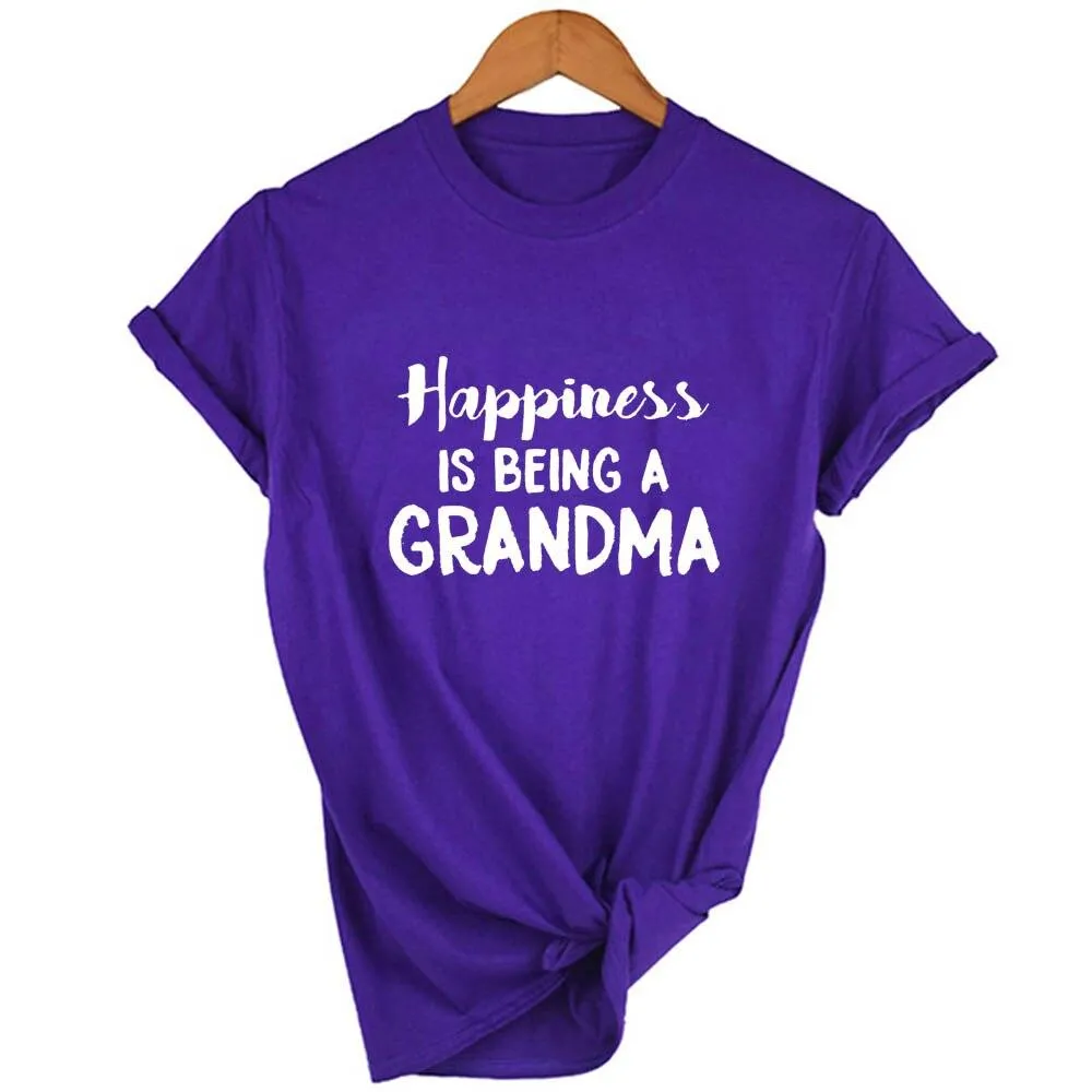 Women Short Sleeve Happiness Is Being A Grandma T-Shirt