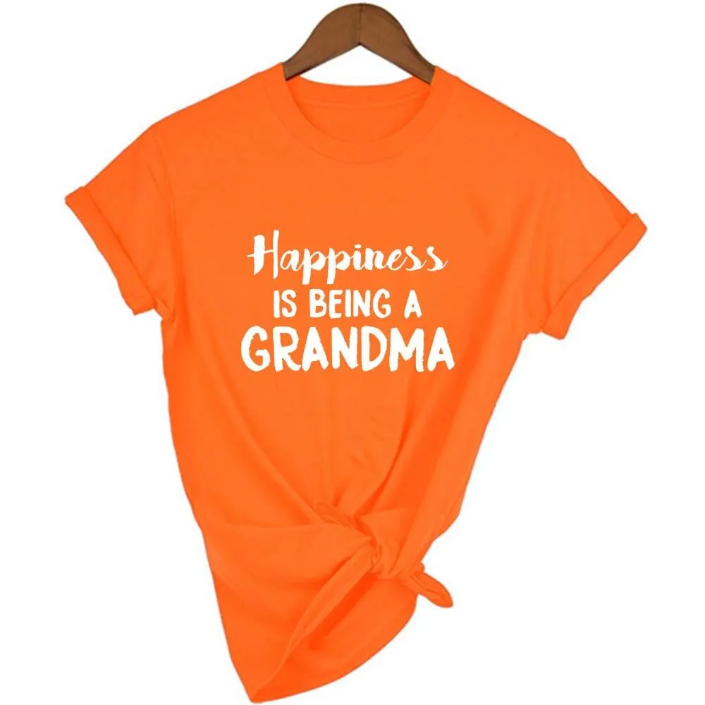 Women Short Sleeve Happiness Is Being A Grandma T-Shirt