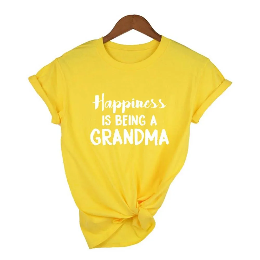 Women Short Sleeve Happiness Is Being A Grandma T-Shirt