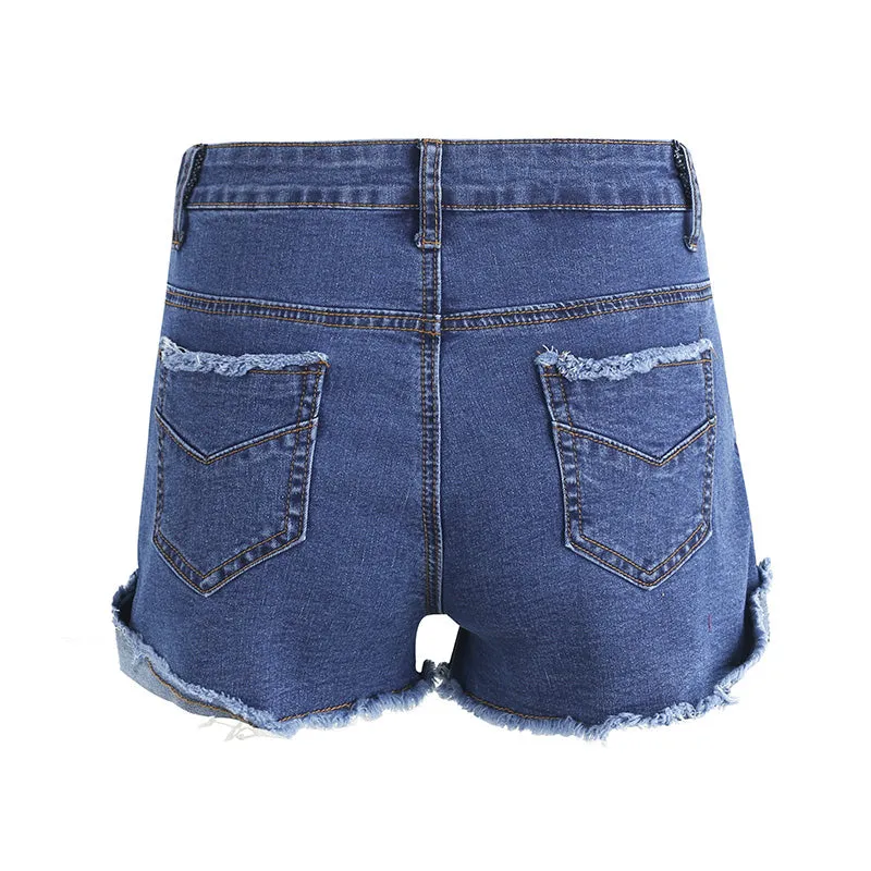 Women's Denim Elastic Shorts