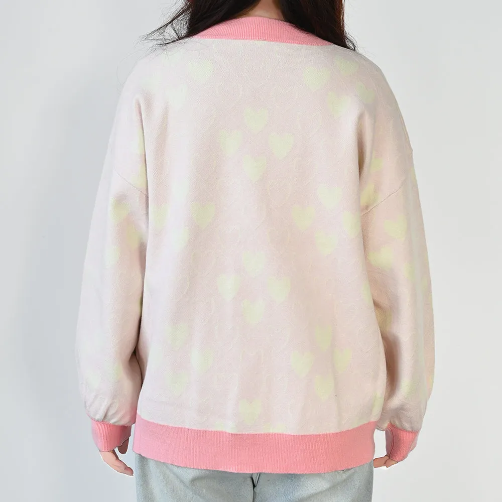 Women’s Kawaii Strawberry Cardigan Long Sleeve V Neck Knitted Cardigans Tops