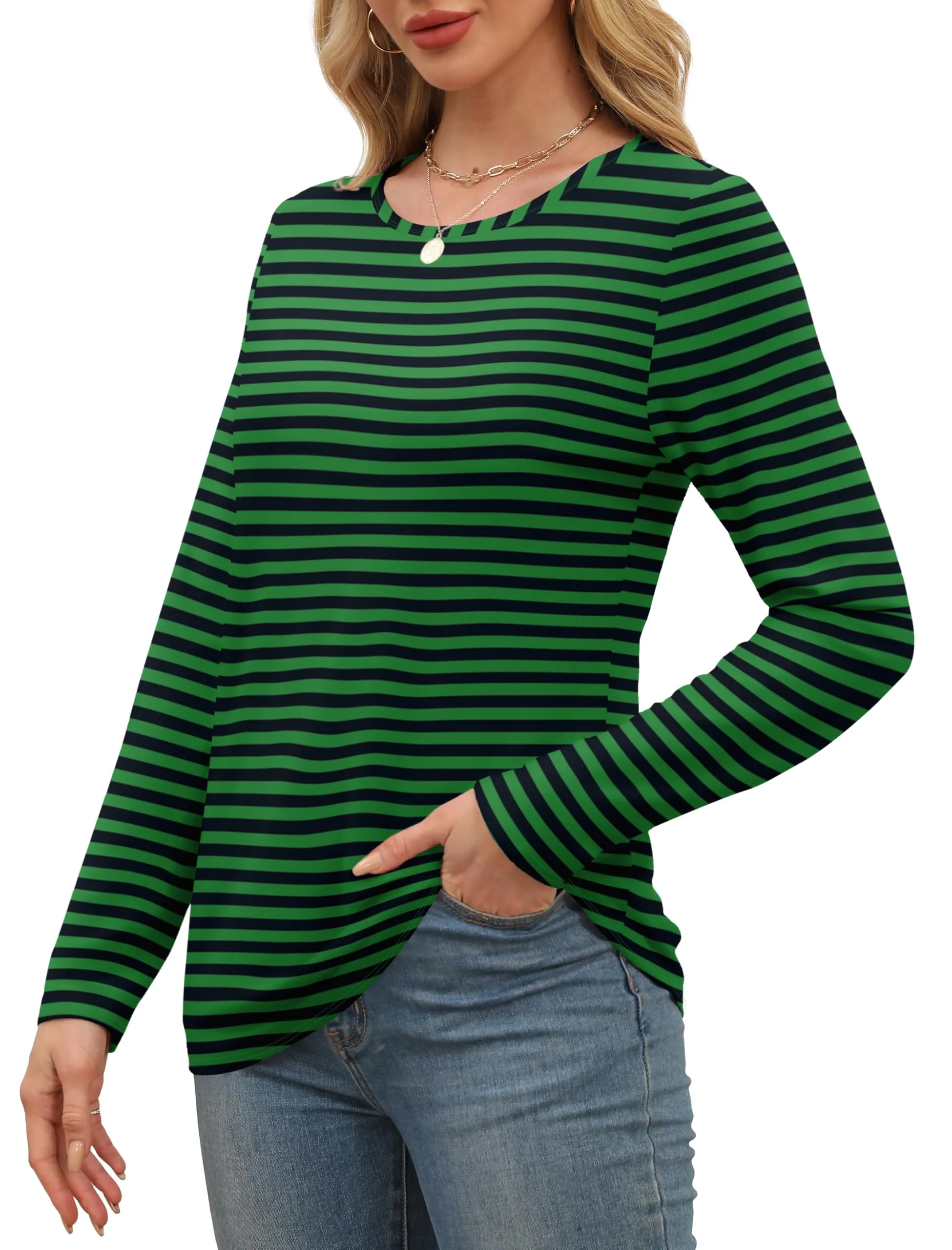 Womens Long Sleeve T Shirts Fashion Tops Comfy Basic Tees Plain Tshirts