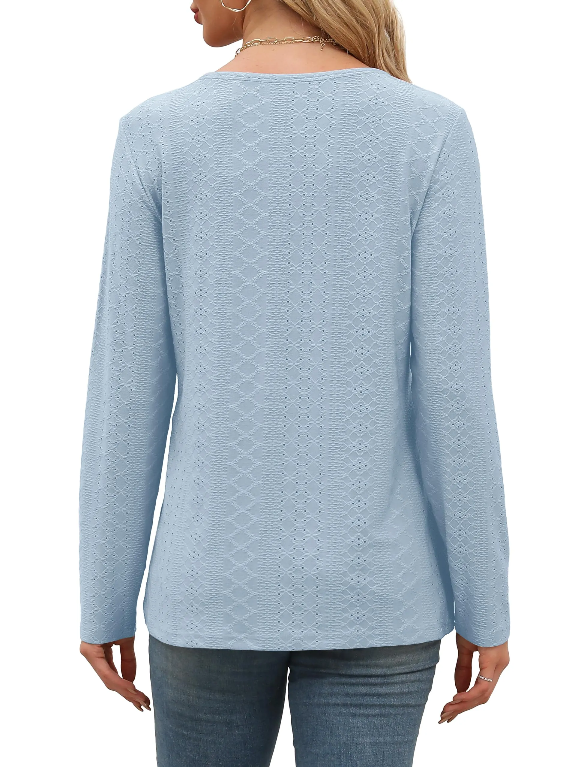 Womens Long Sleeve T Shirts Fashion Tops Comfy Basic Tees Plain Tshirts