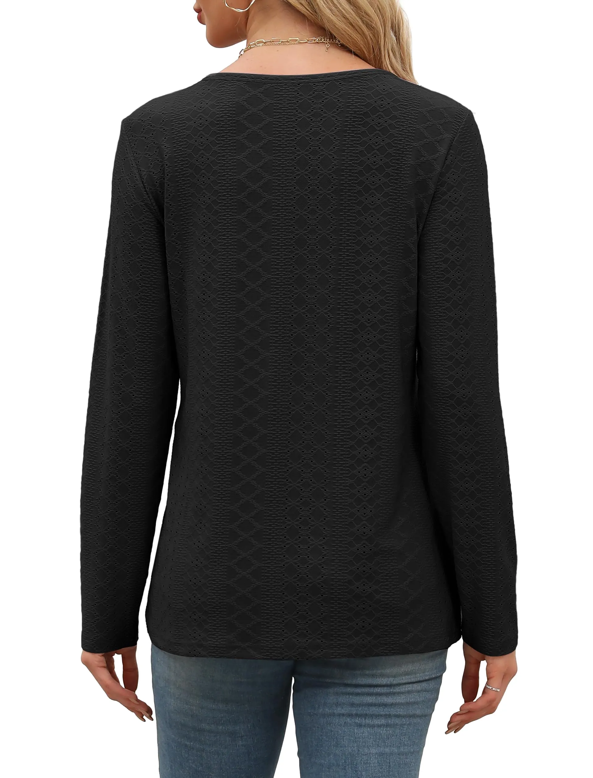 Womens Long Sleeve T Shirts Fashion Tops Comfy Basic Tees Plain Tshirts