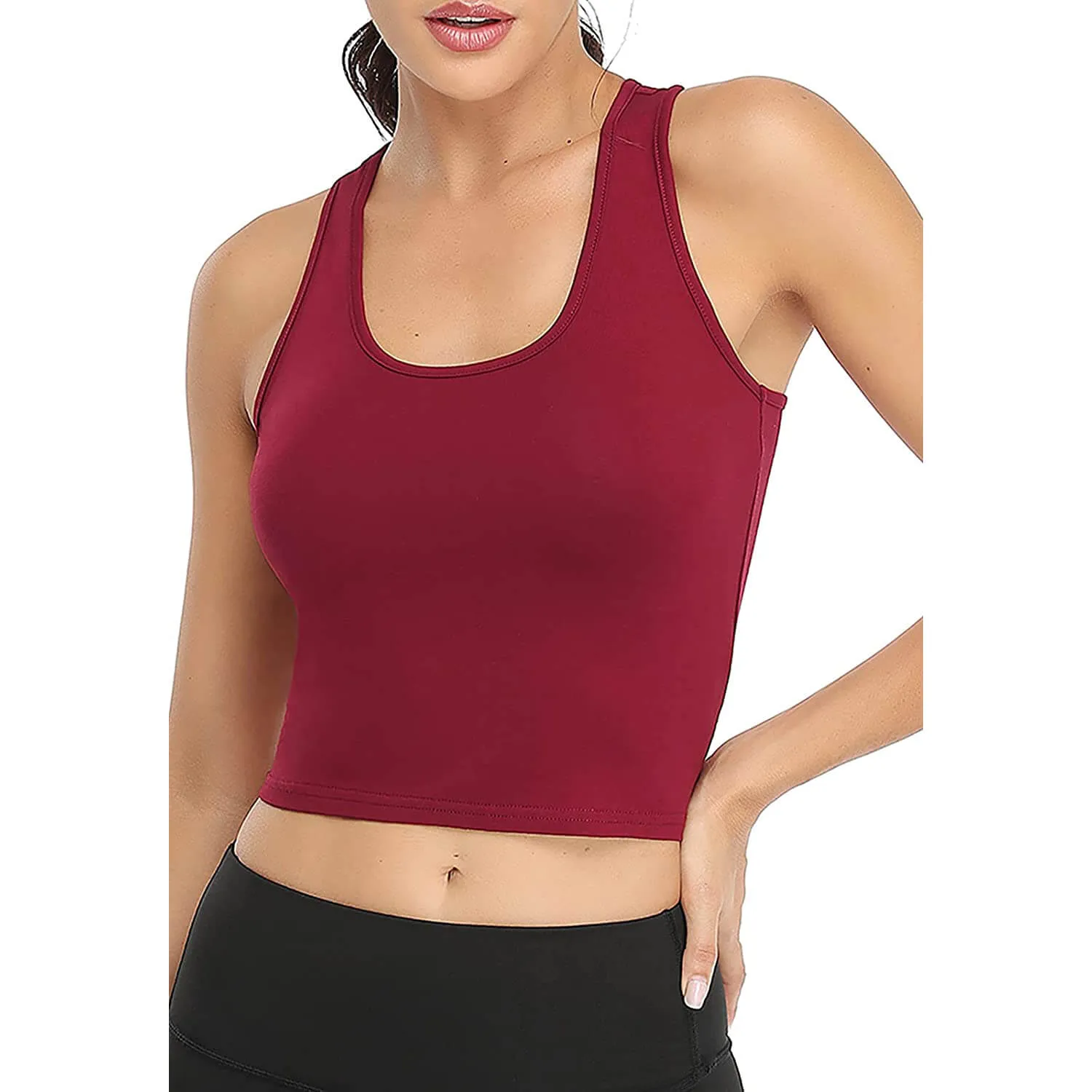 Women's Sports Crop Tank Tops Sleeveless Shirts 03