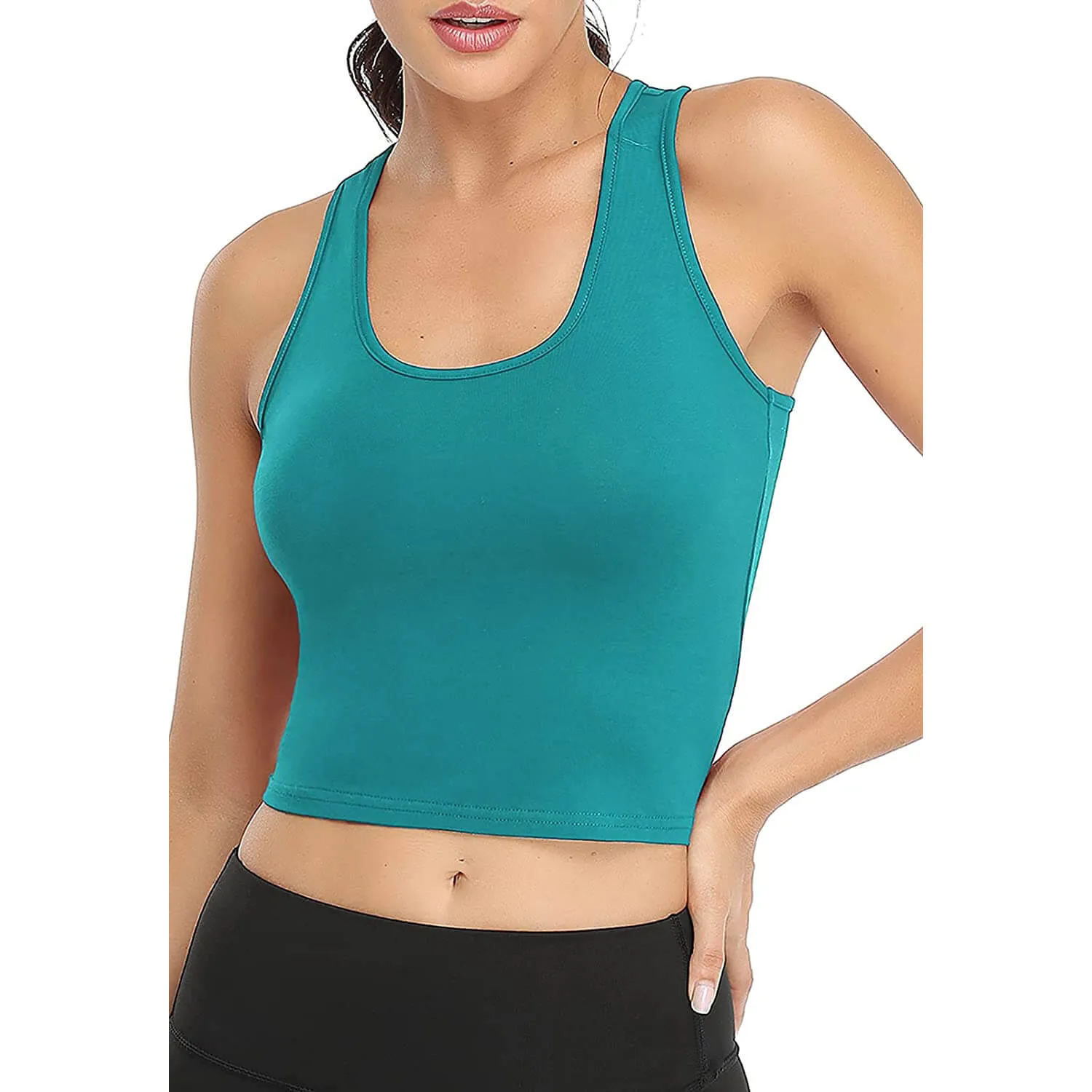 Women's Sports Crop Tank Tops Sleeveless Shirts 03