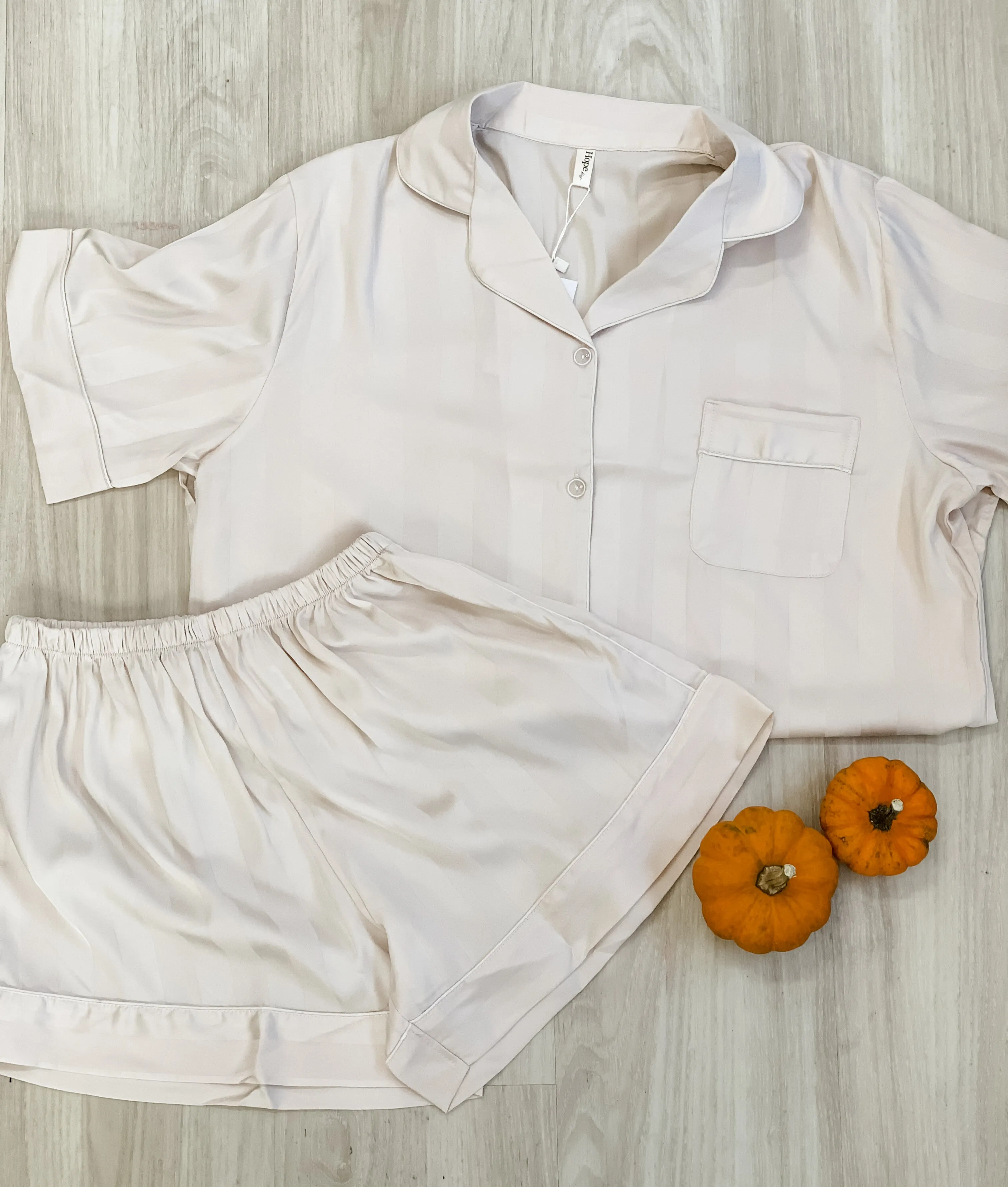 Wrenley White Striped Pajama Set
